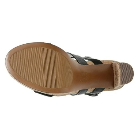 Naturalizer Marla Heel Sandals Black Lizard -6.5 - Picture 4 of 8